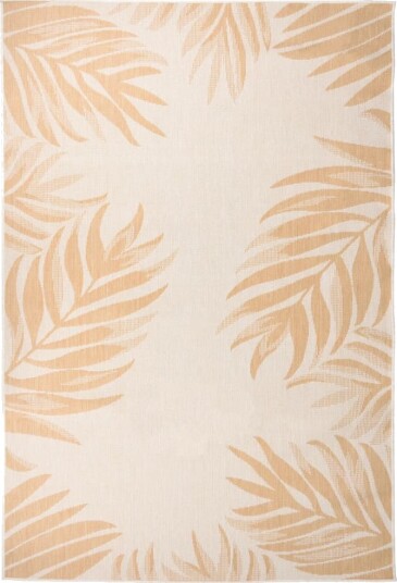 vidaXL Utendørs flatvevd teppe 160x230 cm bladmønster