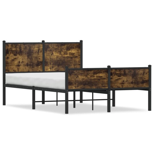 Sengeramme i metall uten madrass røkt eik 120x190 cm 8721102954344