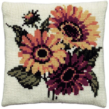 Permin Broderisett Stramaj m garn Solsikker 40x40cm