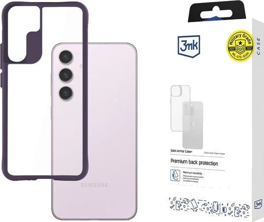 3mk Satin Armor Case+ Purple for Samsung Galaxy S24 Transparent