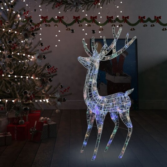 vidaXL Julereinsdyr akryl 250 LED 180 cm flerfarget