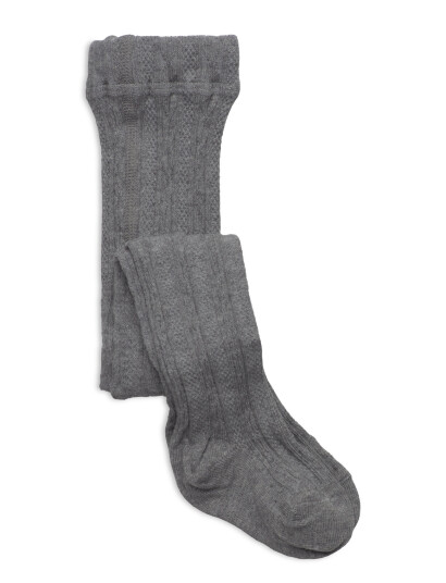 Geggamoja Cable Knitted Stockings Grey Melange Grey 62-68