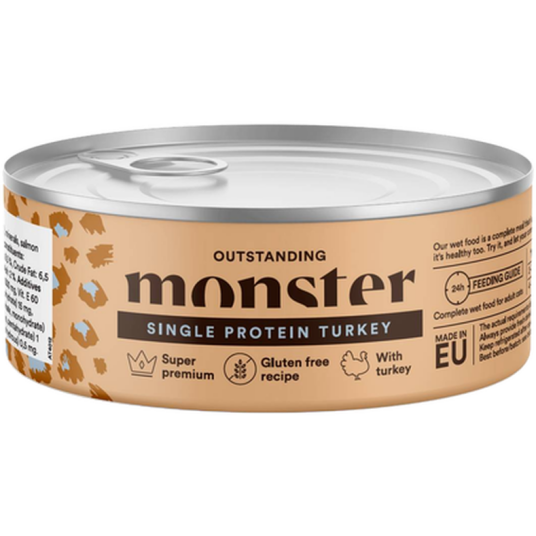 Monster Pet Food Cat Adult Single Turkey Burk 100 G X 12 Katt Kattefôr & Kattemat Våtfôr Og Våtmat