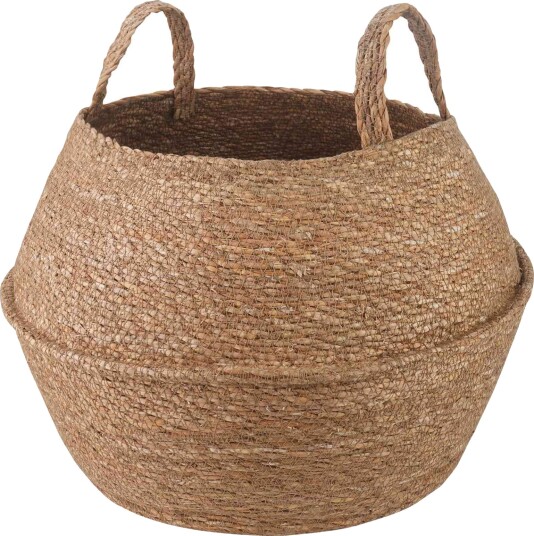vidaXL Blomsterkrukke med håndtak Naturlig Ø 45 x 36 cm 100% sjøgress