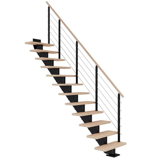 Dolle Hamburg Rett Trapp Svart-design-hvitoljet Eik-85-13 - Loddrett Høyde 259 301 Cm Dolle Hamburg Rett Trapp Svart-design-hvitoljet Eik-85-13 - Loddrett Høyde 259 301 Cm