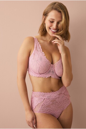 Ellos Collection Blondetruse med høy midje Rosa