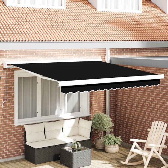 Manuell Uttrekkbar Markise Svart 300x250 cm Manuell Uttrekkbar Markise Svart 300x250 cm