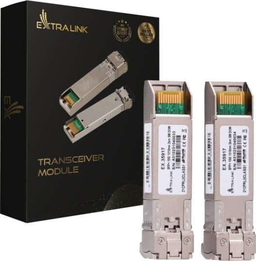 Extralink EX.35917 SFP+ 10G LC/UPC 1310 nm 2 km 2-pakning Extralink EX.35917 SFP+ 10G LC/UPC 1310 nm 2 km 2-pakning