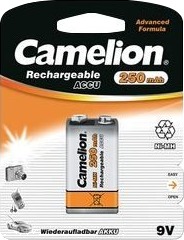 Camelion Nh-9V250-Bp1 Batteri 9V Nimh Ladbare 250 Mah 17025122 Camelion Nh-9V250-Bp1 Batteri 9V Nimh Ladbare 250 Mah 17025122