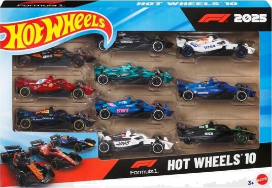 Hot Wheels Lekebilsett 10 Stk F1 Racing 2025