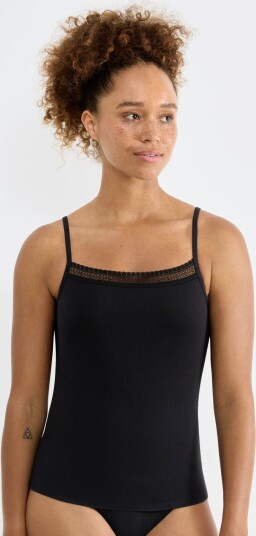 sloggi Sloggi Go Ribbed Spaghetti Top Black L