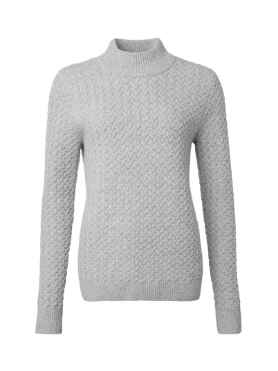 Chevalier Minley Mockneck Wool Pullover Women Light Grey Melange 36W 36