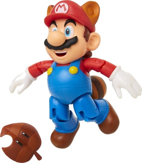 Nintendo Super Mario Figur – 10 cm – Raccon Mario med Superblad