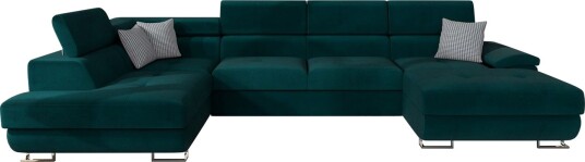Reginia Sofa med Divan og Sjeselong 4 seter   Grønn