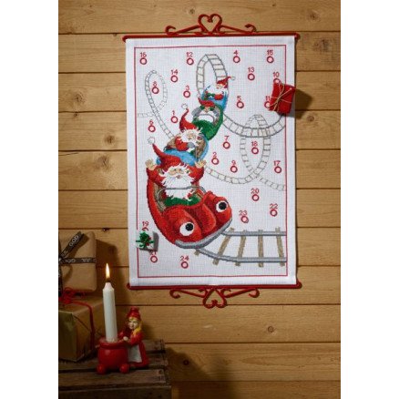 Permin Broderipakke Julekalender Rollercoaster 38x57cm