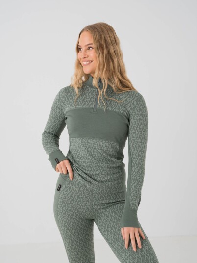 Twentyfour Finse Half-Zip Ulltopp Grønn 34