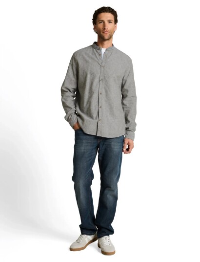 Tom Tailor Cotton Linen Shirt Grey S Tom Tailor Cotton Linen Shirt Grey S