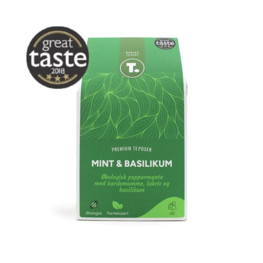 Mint & basilikum økologisk 12 pk teposer