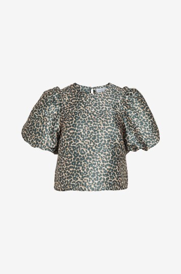 Vila Bluse viShina Printed S/S Grå