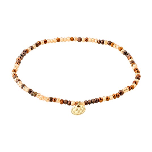 Pilgrim INDIE armbånd brun gullbelagt Pilgrim INDIE armbånd brun gullbelagt