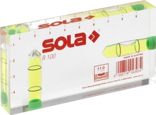 Sola Akryl Vaterpass-Blokk Med Libeller R100 10 Cm 1 Stk