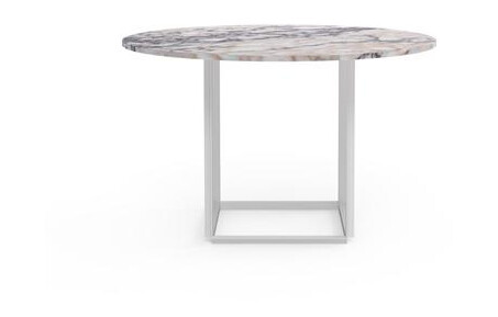 New Works Florence Spisebord Ø120 Hvit Violmarmor Med. Hvit Ramme