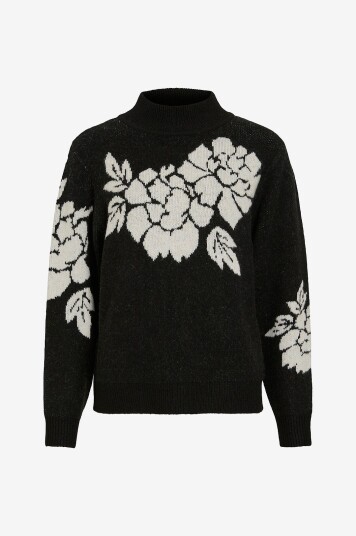 Vila - Genser viCilia Mock Neck L/S - Svart
