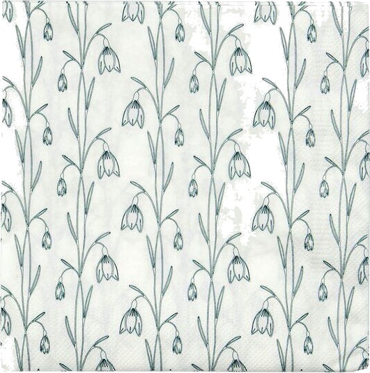 House Doctor   Snowdrop serviett 16,5x16,5 cm 40 stk hvit/grønn