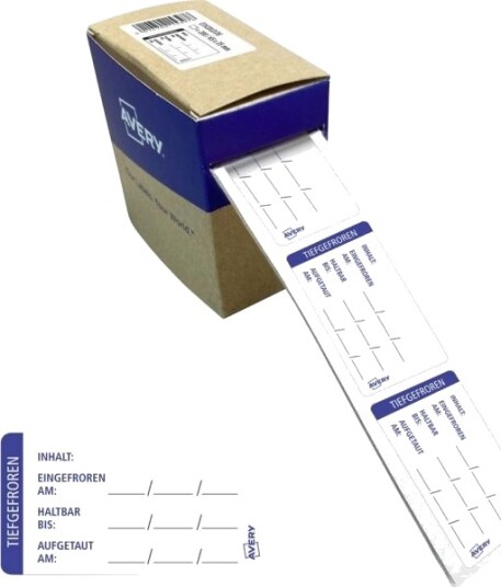 Avery Fryse /Tiefkølingsetiketter 65 X 35 Mm Hvit Avrundede Hjørner Permanent Håndskrivbar 1 Stk Eticold.De
