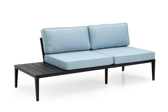 Brafab Coaldale 2-seter ende H Sort matt med aqua cool pute Svart