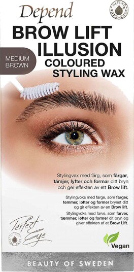 Depend Brow Lift Illusion Coloured Styling Wax Medium Brown 5g Depend Brow Lift Illusion Coloured Styling Wax Medium Brown 5g