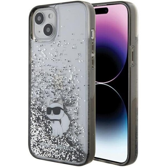 Karl Lagerfeld Klhcp15mlkcnsk Iphone 15 Plus 6.7" Transparent Hardcase Liquid Glitter Choupette