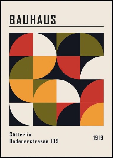 Bauhaus Sütterlin Badenerstrasse No.1 Plakat Plakat / 50x70cm Bauhaus Sütterlin Badenerstrasse No.1 Plakat Plakat / 50x70cm