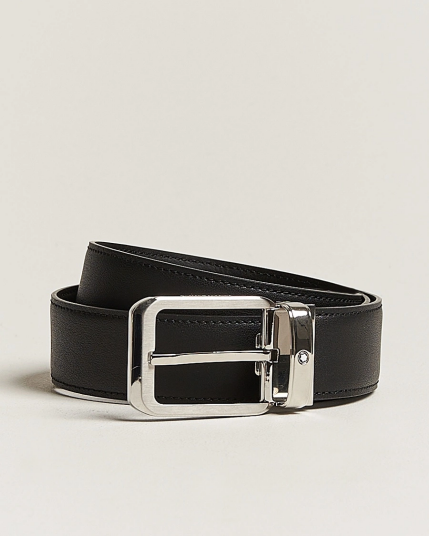 Montblanc Black 35 mm Leather belt Black