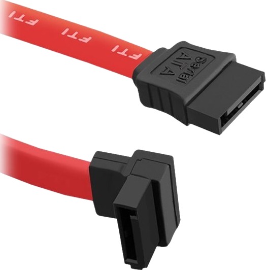 Qoltec - Sata-Kabel - Sata Til Sata - 50 Cm - Flat, Rettvinklet Kontakt - Rød