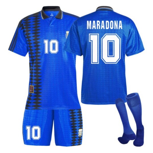 1994 Argentina Fotballdrakt Borte Barn Student Trening Voksen Dress NO.10 MARADONA NO.10 MARADONA 28