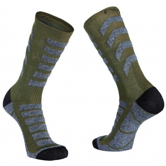 Northwave Husky Ceramic High Sykkelstrømper Grå/Grønn