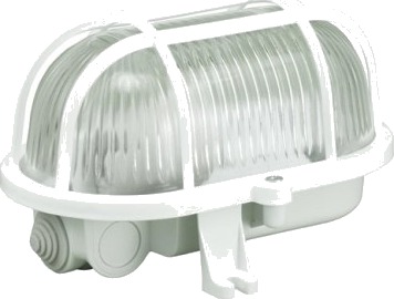 Pawbol Kanalarmatur Owal 60W E27 Med Plastnett Ip44 Hvit D.3151   D.3151