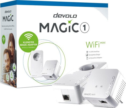 Devolo Magic 1 WiFi Powerline-adapter Startpakke 1200 Mbit/s 2 stk. Devolo Magic 1 WiFi Powerline-adapter Startpakke 1200 Mbit/s 2 stk.