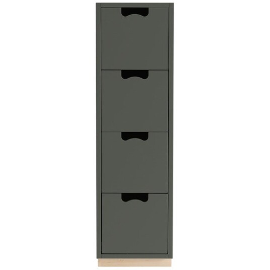Asplund Snö J4 Chest Of Drawers Green Khaki Base Oak