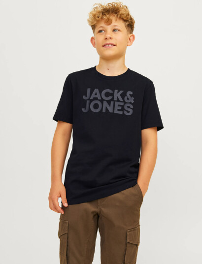 Jack & Jones Jjecorp Logo Tee Ss O-Neck Noos Jnr Black 176