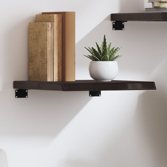 vidaXL Vegghylle m?rkegr? 40x40x4 cm behandlet heltre eik