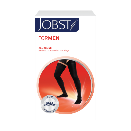 JOBST For Men Lårstrømpe Klasse2 X Large sort 1 par JOBST For Men Lårstrømpe Klasse2 X Large sort 1 par
