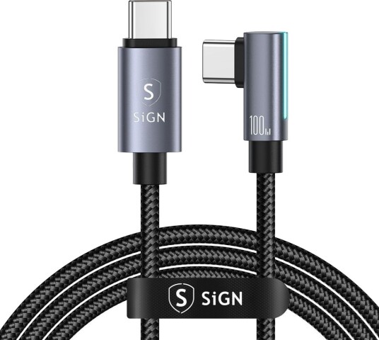 SiGN USB-C til USB-C-kabel 3m, 100W - Svart
