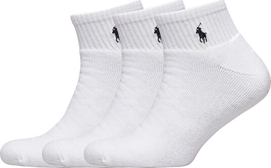 Polo Ralph Lauren 3-Pack Sport Quarter Socks White