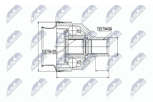 Nty Drivknute drivaksel NTY NPW PL 025