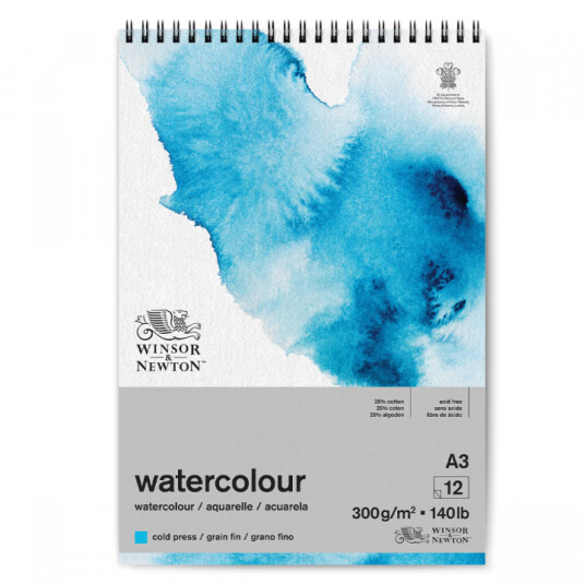 Winsor & Newton Akvarellblokk Spiral A3 300g