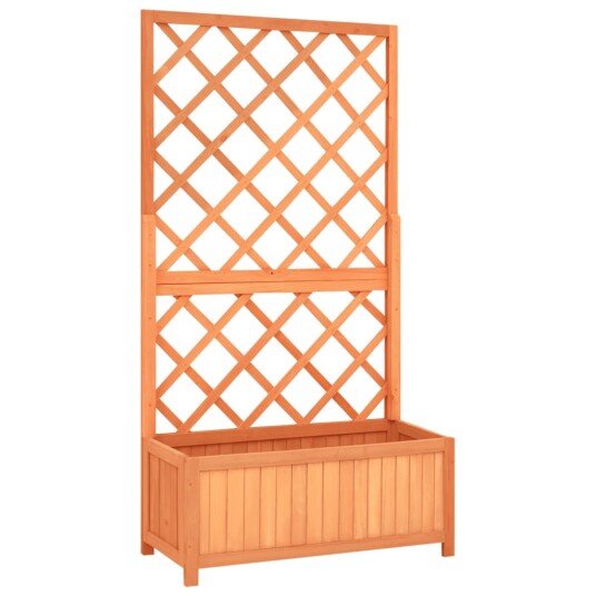 vidaXL Blomsterkasse med espalier brun 70x30x135 cm heltre gran vidaXL Blomsterkasse med espalier brun 70x30x135 cm heltre gran