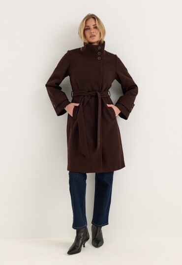 Bubbleroom High Neck Midi Coat