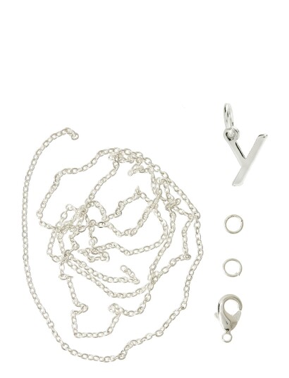 Me & My Box Letter Y Sp With O-Ring Chain And Clasp - Silver - ONE SIZE Me & My Box Letter Y Sp With O-Ring Chain And Clasp - Silver - ONE SIZE